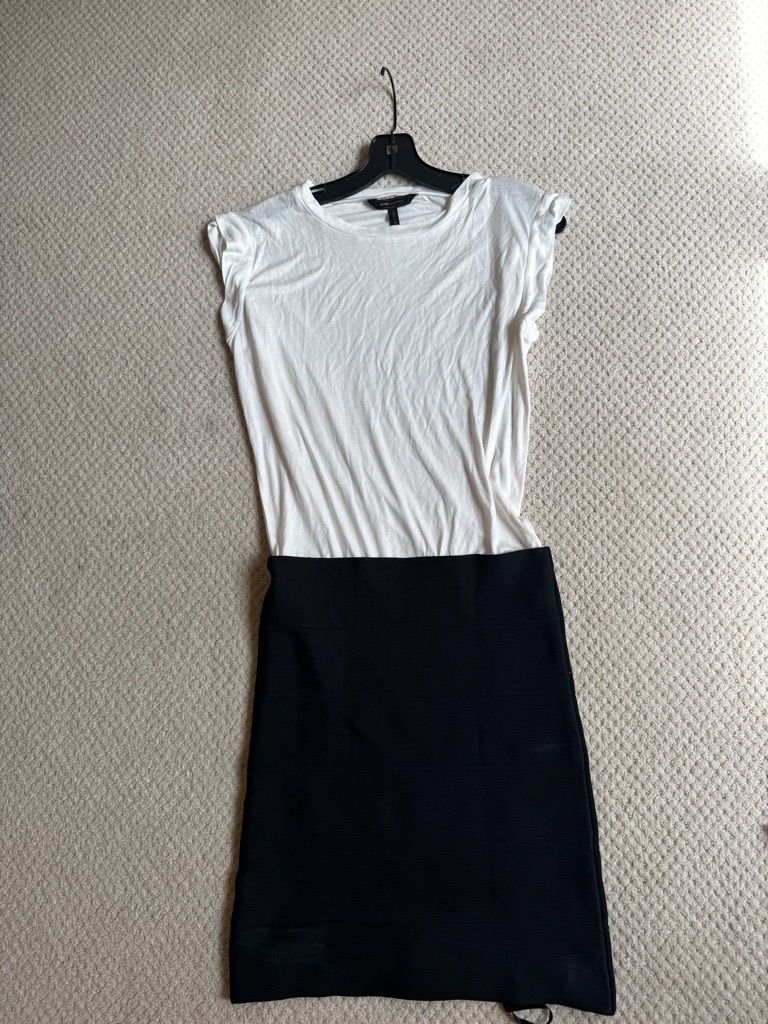 Bcbg Colorblock Dress With Bandage Bottom